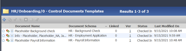 template folder contents