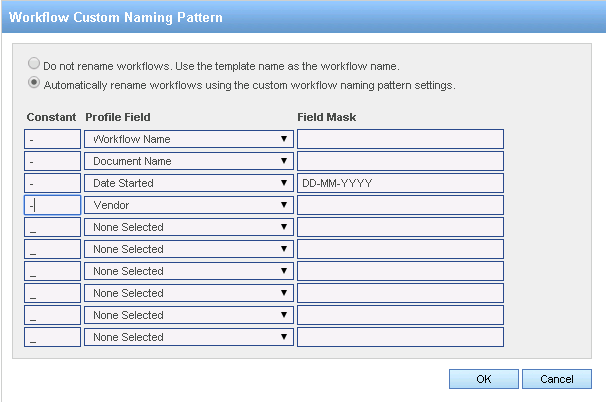 custom workflow naming pattern