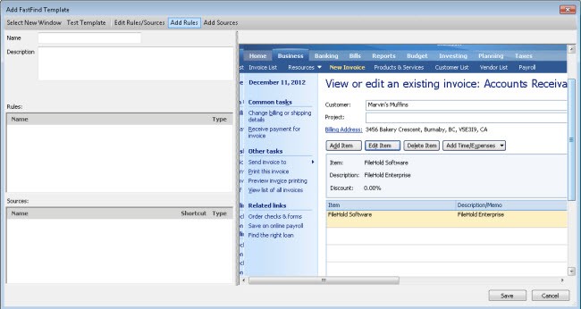 Creating FastFind template
