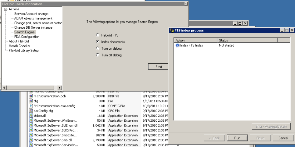 Full text search start indexing