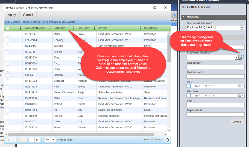 Search by metadata - Metadata pane FDA