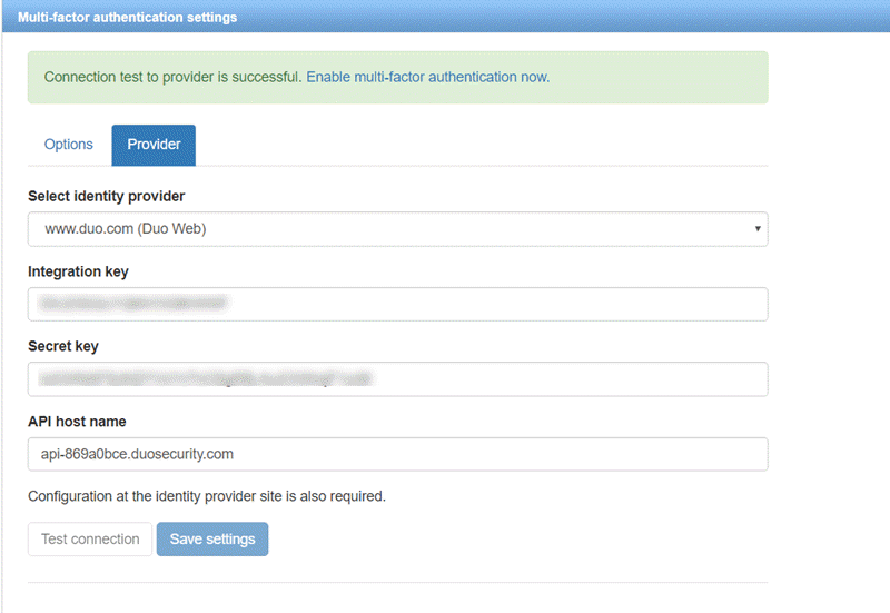 Multi-factor authentication configuration
