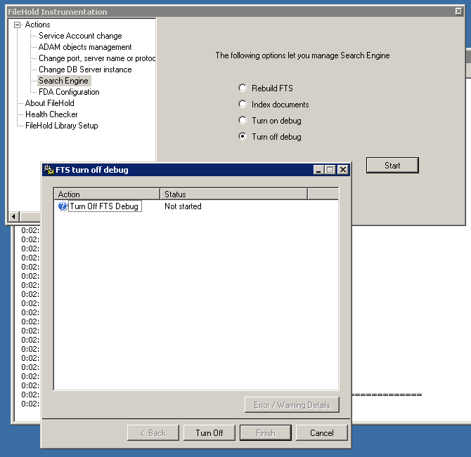 Turn off FTS debugging