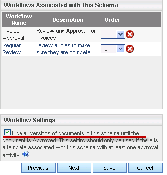 Hide version in workflow at schema level