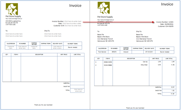 Microsoft Word form example