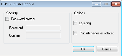 Brava viewer DWF publish options