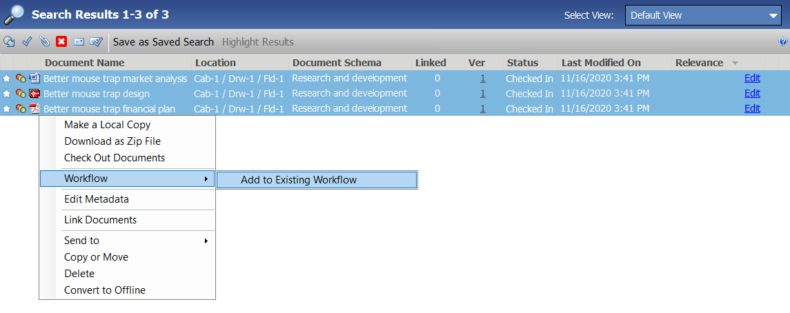 Legal hold add supporting documents