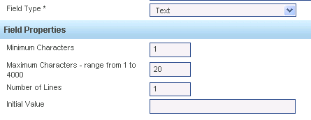 Text type metadata fields