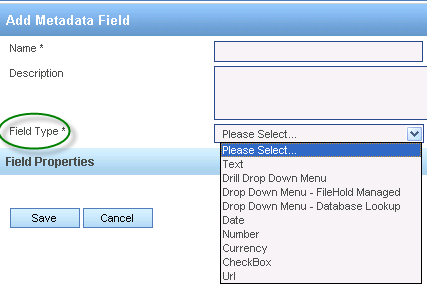 Metadata field types