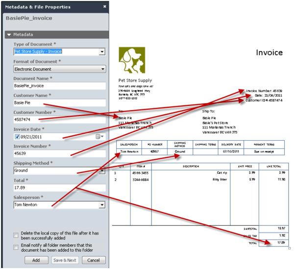 Metadata extraction from XML nodes in Word form