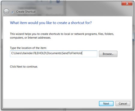 Send to FileHold from Windows Explorer