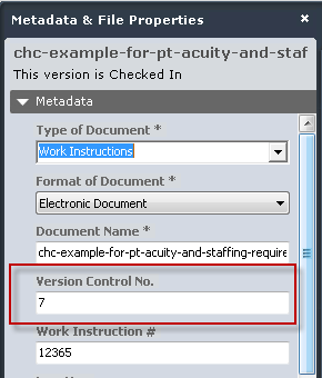Version control number example