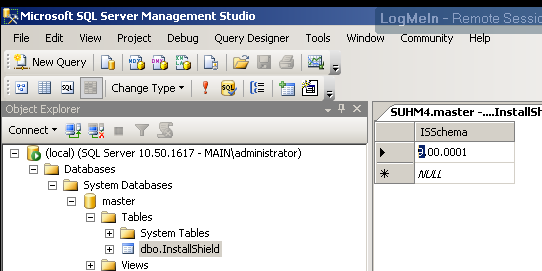InstallShield SQL - uninstall FileHold