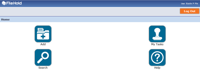 Mobile FileHold home screen