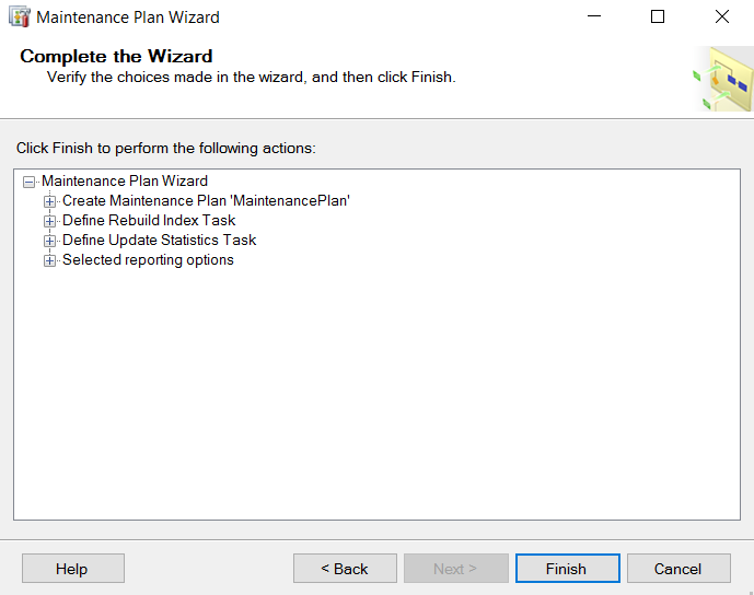 SQL Maintenance Plan Wizard