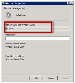 Single sign on Net Bios name