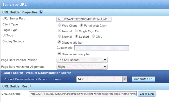 Search by URL example