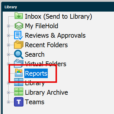 library panel report node