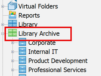 Library archive panel