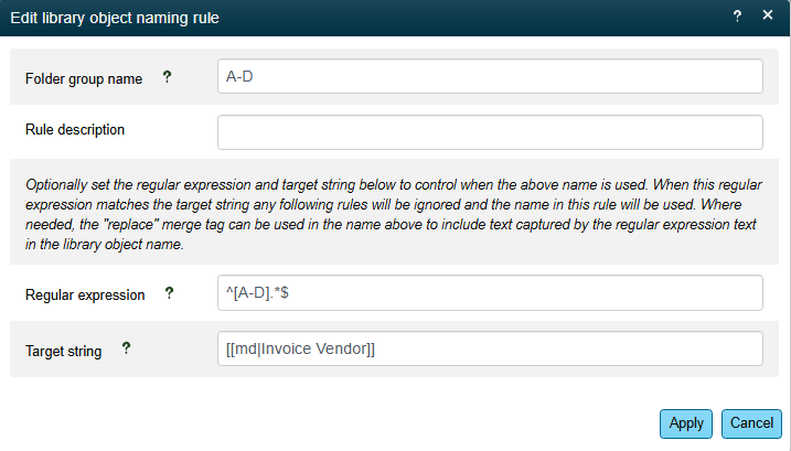Auto-filing rule detail